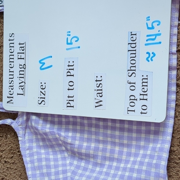 Daisy Street Dolls Kill Purple Gingham Crop Top with Adjustable Straps - Picture 6 of 6